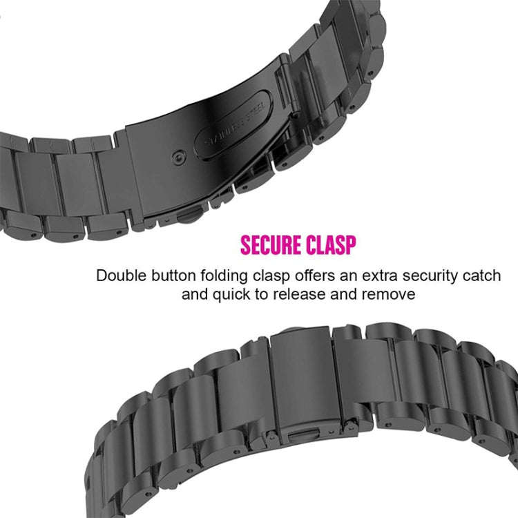 Stainless Steel Wrist Watch Band for Samsung Gear S3 22mm(Black)