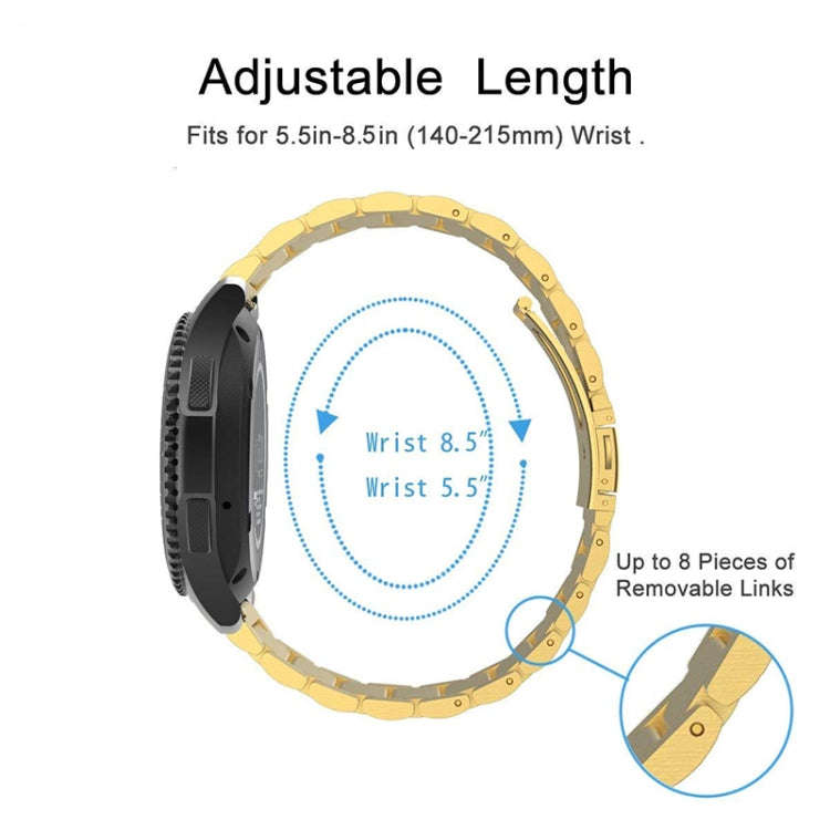 Stainless Steel Wrist Watch Band for Samsung Gear S3 22mm(Black)