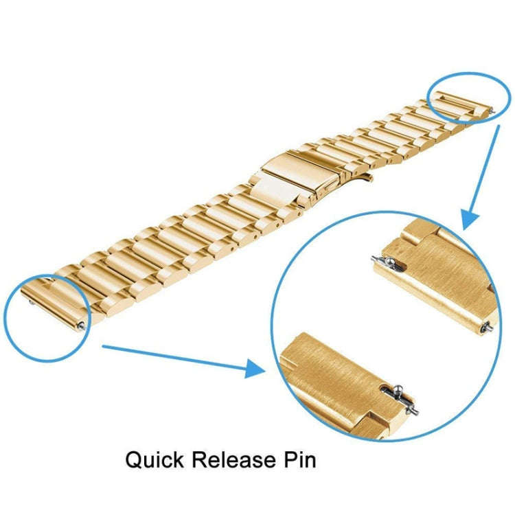 Stainless Steel Wrist Watch Band for Samsung Gear S3 22mm(Gold)