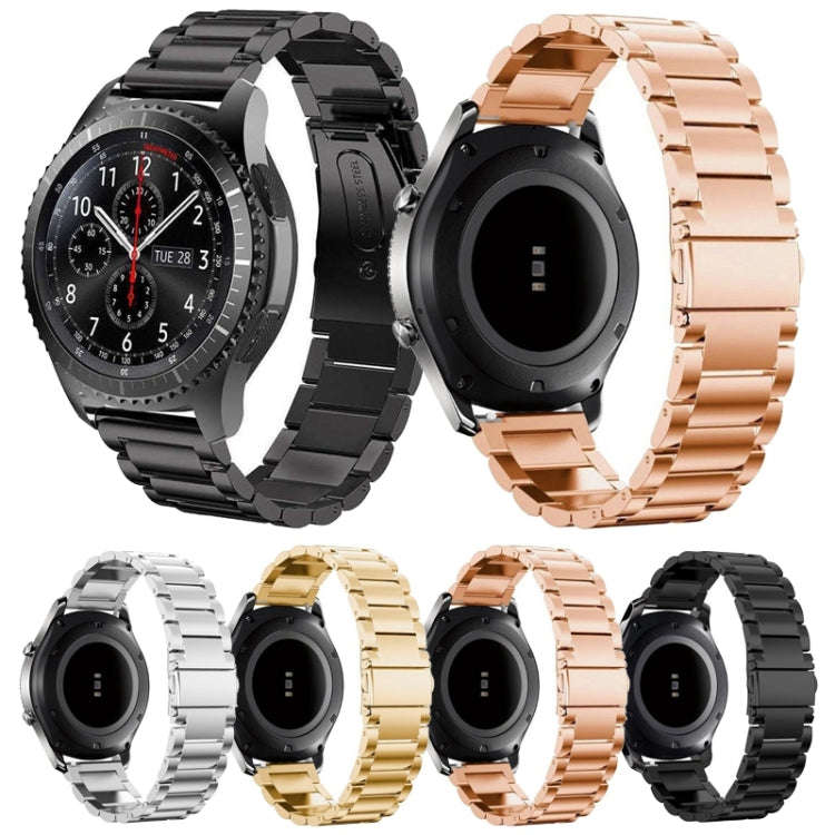 Stainless Steel Wrist Watch Band for Samsung Gear S3 22mm(Gold)