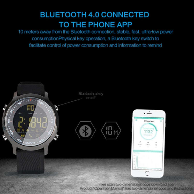 EX18 Smart Sports Watch FSTN Full View Screen Luminous Dial High Tensile TPU Strap, Support Steps...