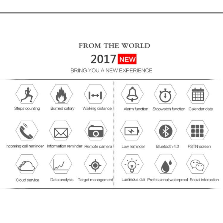 EX18 Smart Sports Watch FSTN Full View Screen Luminous Dial Stainless Steel Strap, Support Steps ...