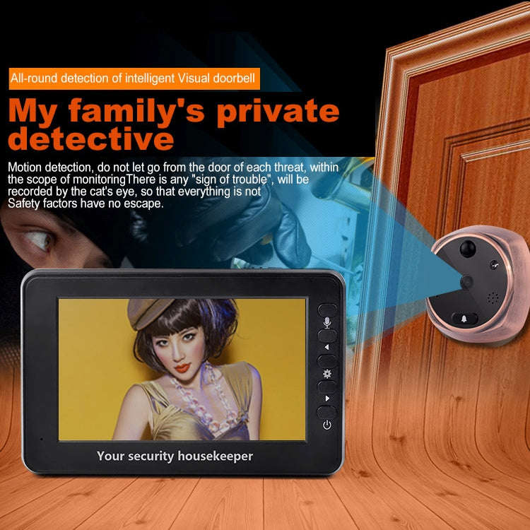 M4300A 4.3 inch Display Screen 3.0MP Camera Video Smart Doorbell, Support TF Card (32GB Max) & Mo...