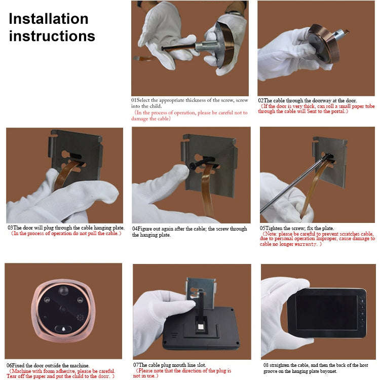 M4300A 4.3 inch Display Screen 3.0MP Camera Video Smart Doorbell, Support TF Card (32GB Max) & Mo...
