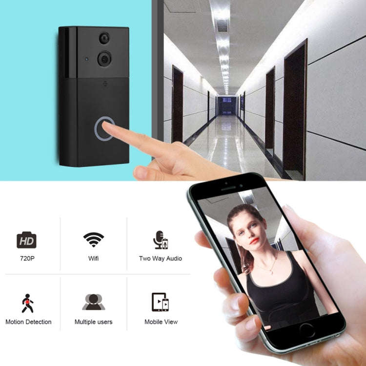VESAFE HD 720P Security Camera Smart WiFi Video Doorbell Intercom, Support TF Card & Infrared Nig...