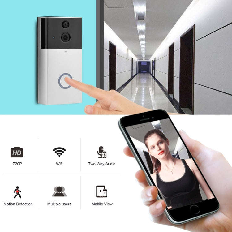 VESAFE HD 720P Security Camera Smart WiFi Video Doorbell Intercom, Support TF Card & Infrared Nig...