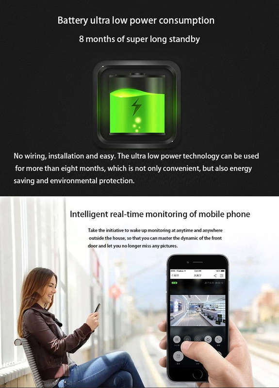 VESAFE Home VS-M2 HD 720P Security Camera Smart WiFi Video Doorbell Intercom, Support TF Card & N...