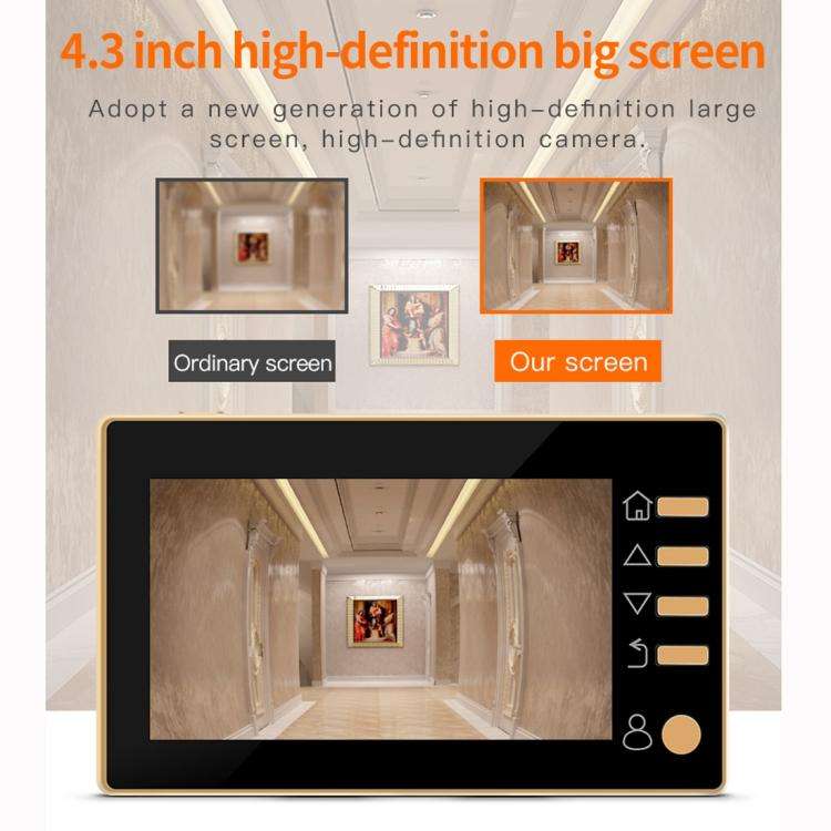 Danmini Q10 4.3 Inch Screen Motion Detection Camera Video Alarm Smart Digital Door Viewer, Suppor...