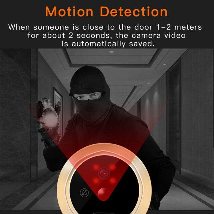 Danmini Q10 4.3 Inch Screen Motion Detection Camera Video Alarm Smart Digital Door Viewer, Suppor...