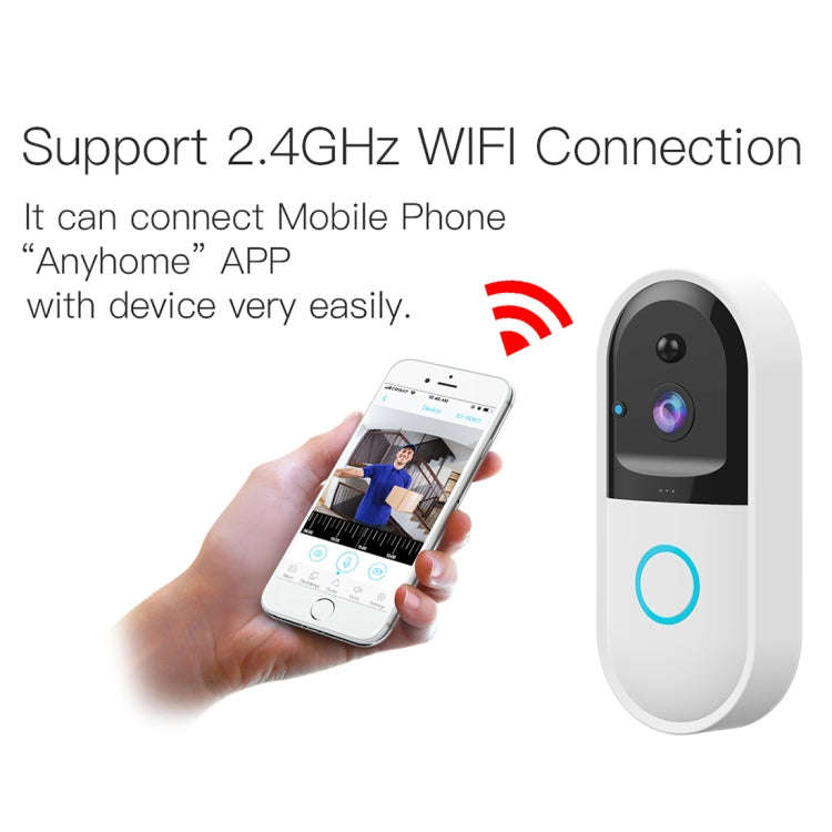 B50 720P Smart WiFi Video Visual Doorbell, Support Phone Remote Monitoring & Night Vision & SD Ca...
