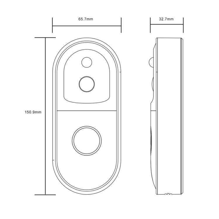 B50 720P Smart WiFi Video Visual Doorbell, Support Phone Remote Monitoring & Night Vision & SD Ca...
