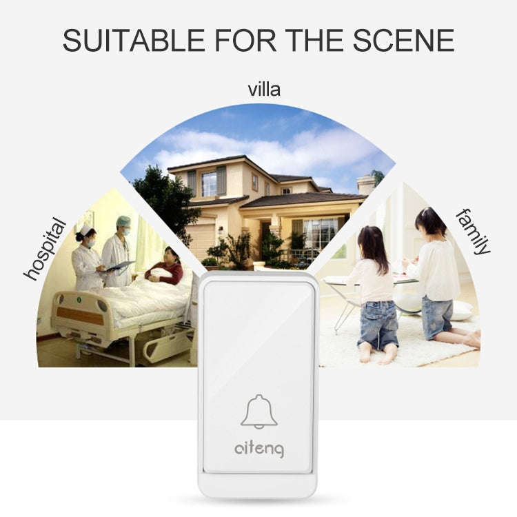 AITENG V026J Wireless Batteryless WIFI Doorbell, EU Plug