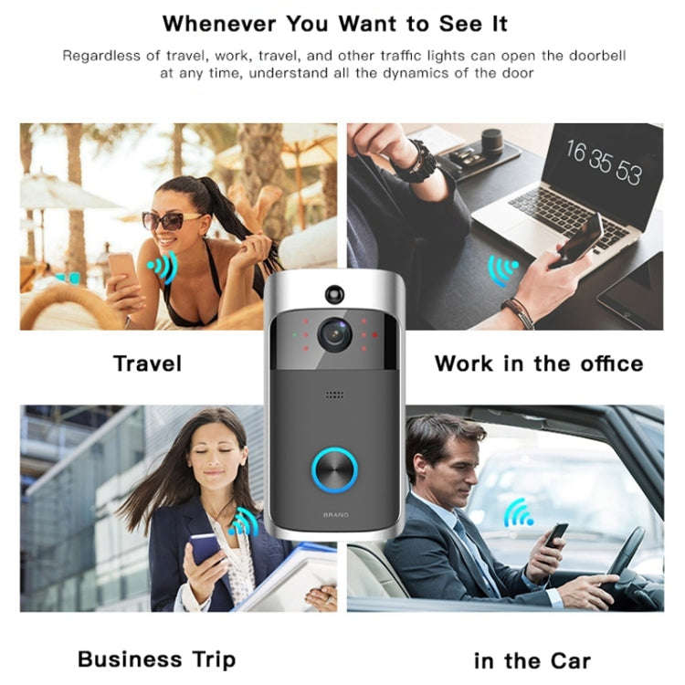M3 720P Smart WIFI Ultra Low Power Video Visual Doorbell,Support Mobile Phone Remote Monitoring &...