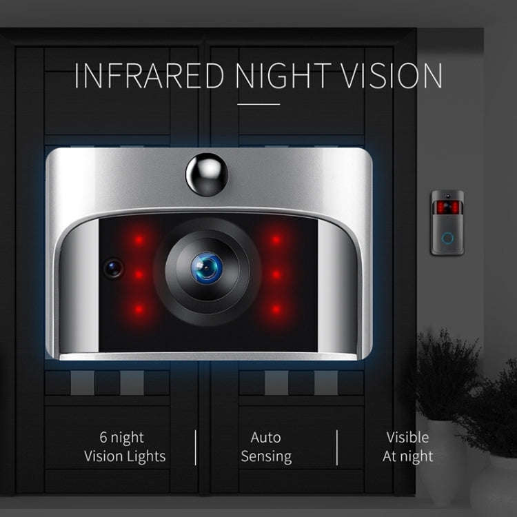 M4 720P Smart WIFI Ultra Low Power Video PIR Visual Doorbell with 3 Battery Slots,Support Mobile ...