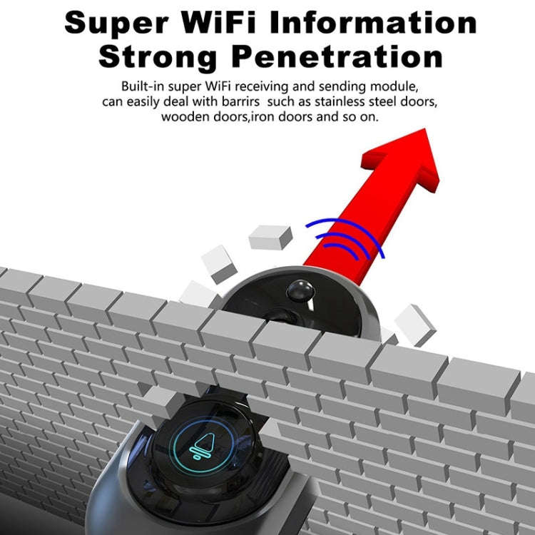 M108 720P 6400mAh Smart WIFI Video Visual Doorbell,Support Phone Remote Monitoring & Real-time Vo...