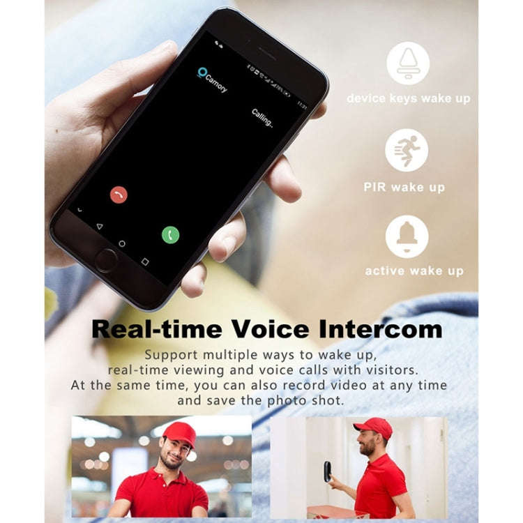 M108 720P 6400mAh Smart WIFI Video Visual Doorbell,Support Phone Remote Monitoring & Real-time Vo...