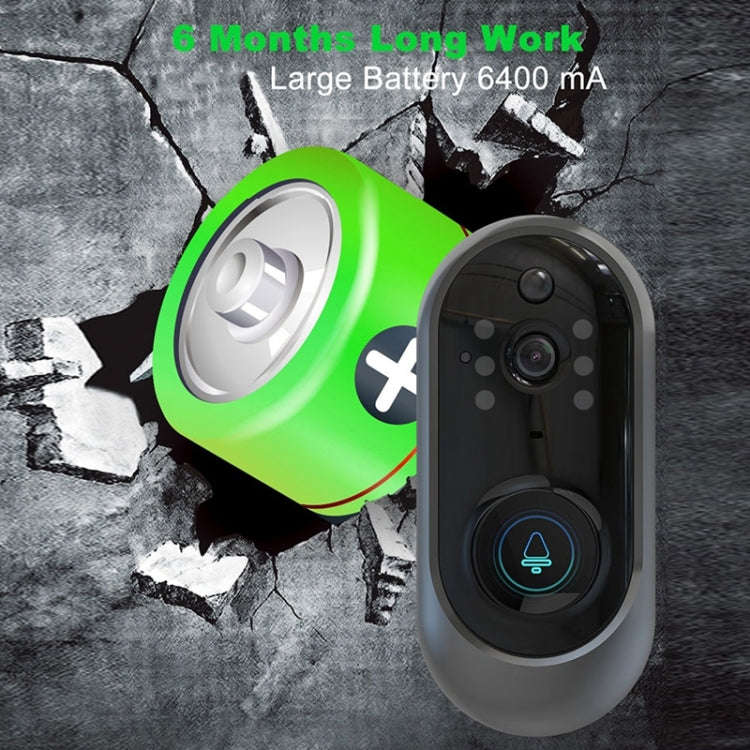 M108 720P 6400mAh Smart WIFI Video Visual Doorbell,Support Phone Remote Monitoring & Real-time Vo...