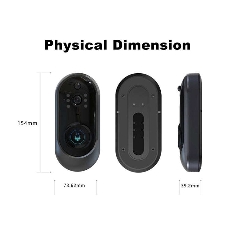 M108 720P 6400mAh Smart WIFI Video Visual Doorbell,Support Phone Remote Monitoring & Real-time Vo...