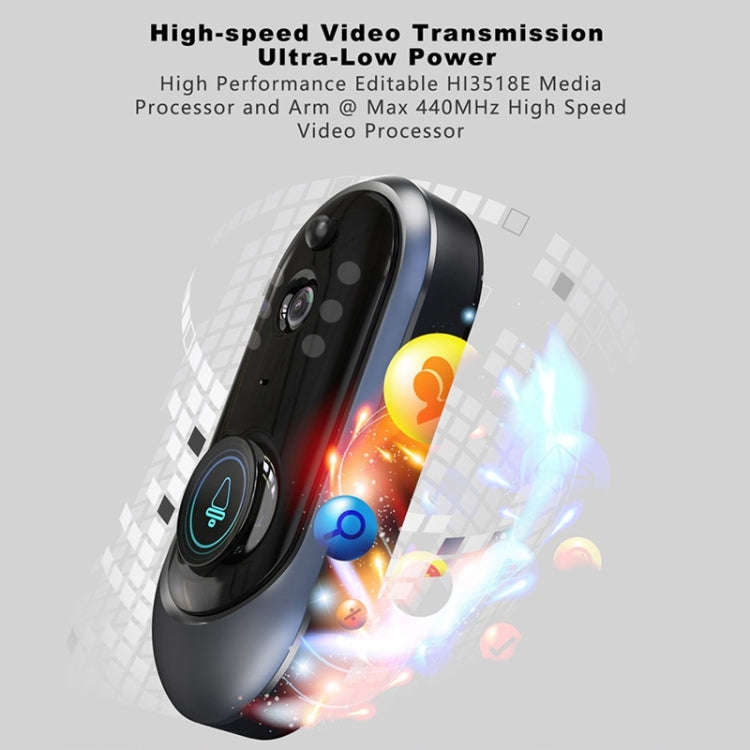 M108 720P 6400mAh Smart WIFI Video Visual Doorbell,Support Phone Remote Monitoring & Real-time Vo...