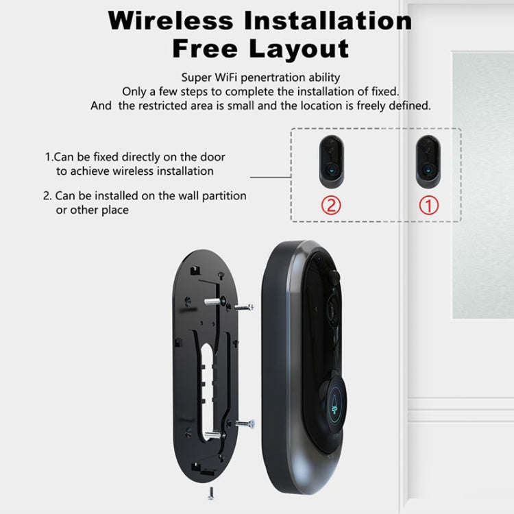 M108 720P 6400mAh Smart WIFI Video Visual Doorbell,Support Phone Remote Monitoring & Real-time Vo...