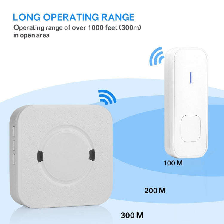 P6-B 110dB Wireless IP55 Waterproof Low Power Consumption WiFi Doorbell Receiver, 53 Music Option...
