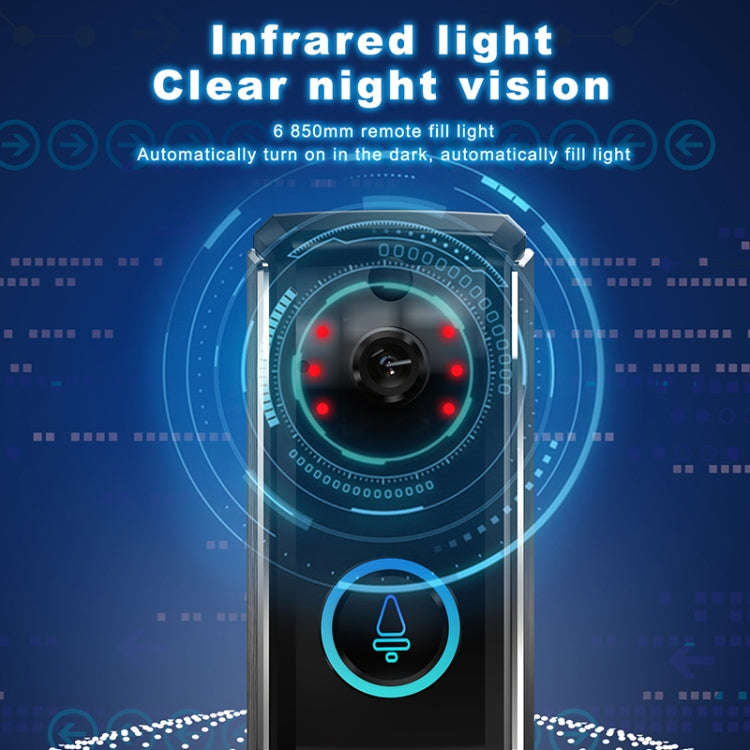 M101 WiFi Intelligent Video Doorbell, Support Infrared Night Vision / Motion Detection / Two-way ...