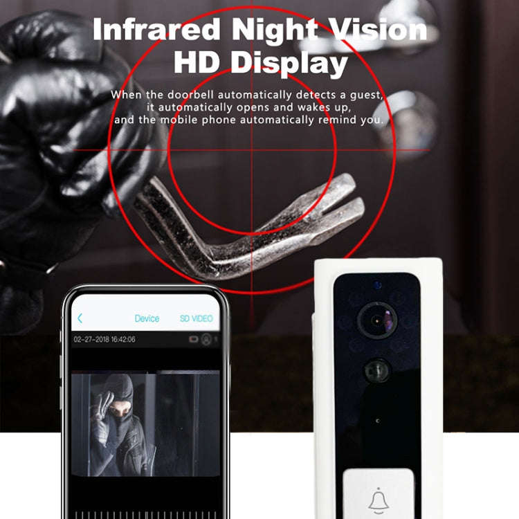 M200B WiFi Intelligent Square Button Video Doorbell, Support Infrared Motion Detection & Adaptive...