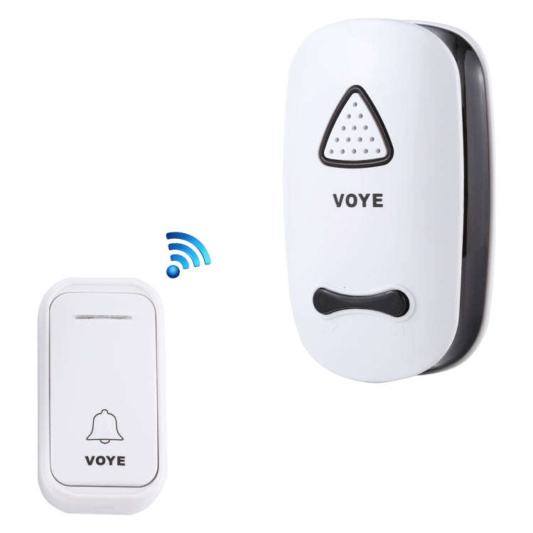 VOYE V025F Home Music Remote Control Wireless Doorbell with 38 Polyphony Sounds, US Plug(White)