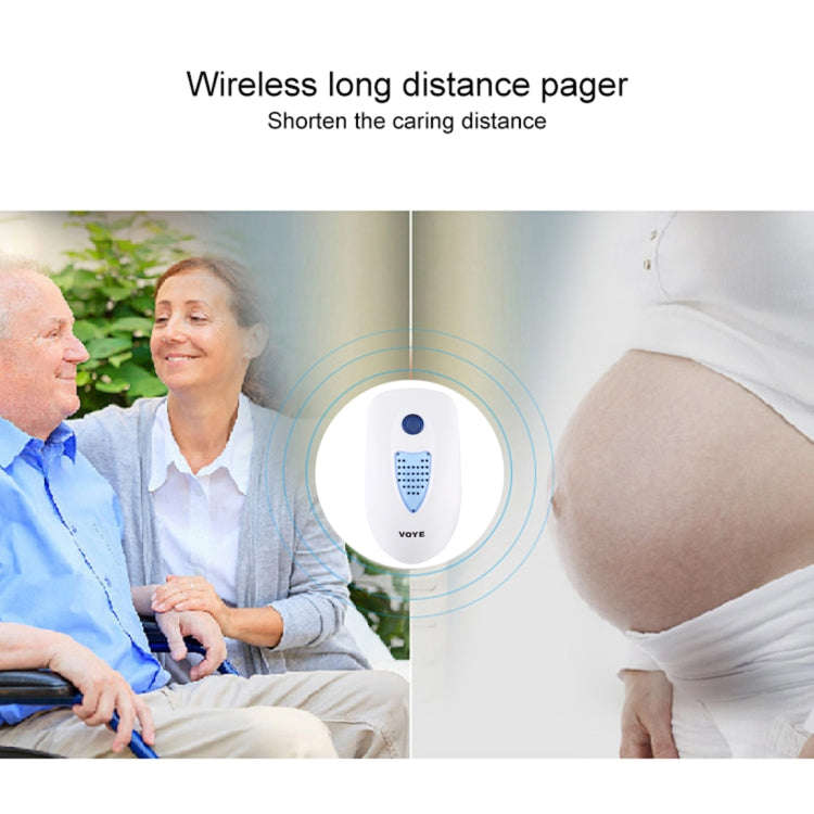 VOYE V003A Home Music Remote Control Wireless Doorbell with 38 Polyphony Sounds, US Plug (White)