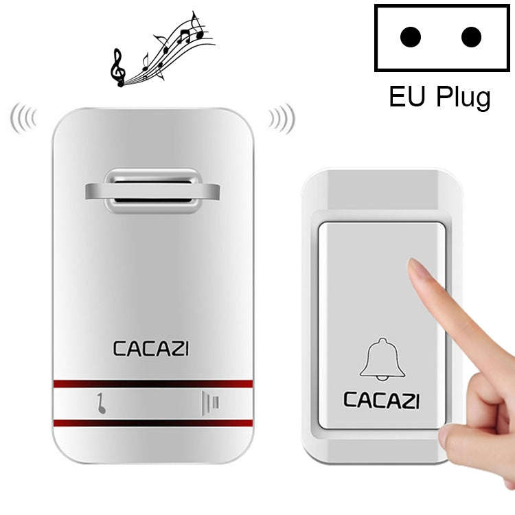 CACAZI V027G One Button One Receivers Self-Powered Wireless Home Kinetic Electronic Doorbell, EU ...