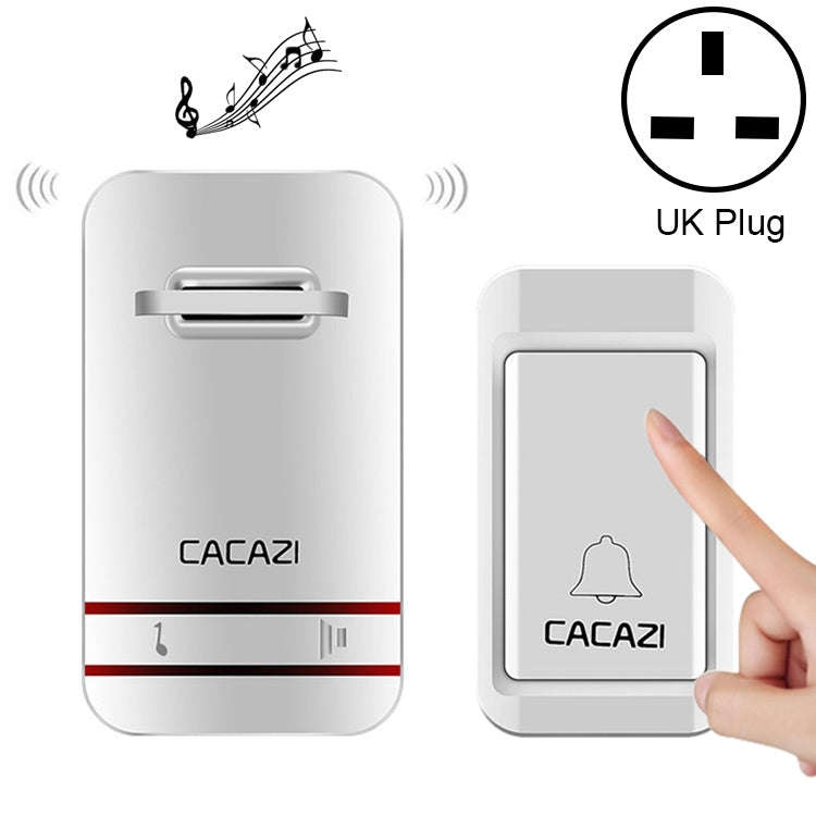 CACAZI V027G One Button One Receivers Self-Powered Wireless Home Kinetic Electronic Doorbell, UK ...