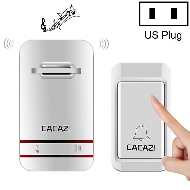 CACAZI V027G One Button One Receivers Self-Powered Wireless Home Kinetic Electronic Doorbell, US ...