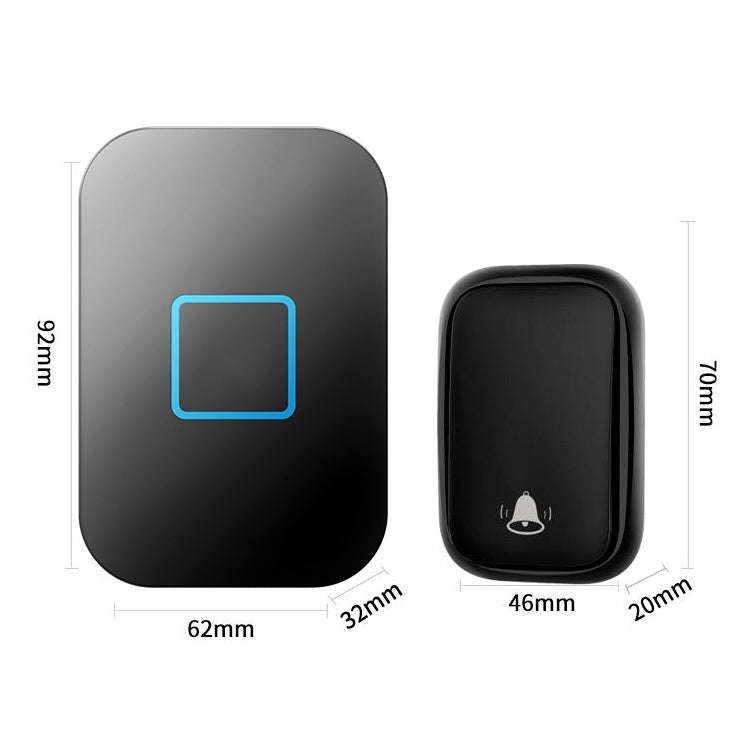 CACAZI FA88 Self-Powered Smart Home Wireless Doorbell, EU Plug(Black)