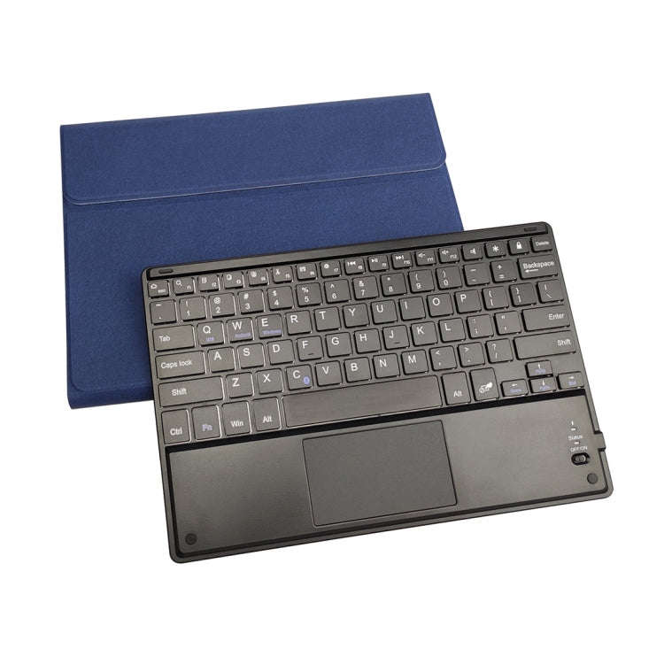 RK102C Detachable Magnetic Plastic Bluetooth Keyboard with Touchpad + Silk Pattern TPU Tablet Cas...