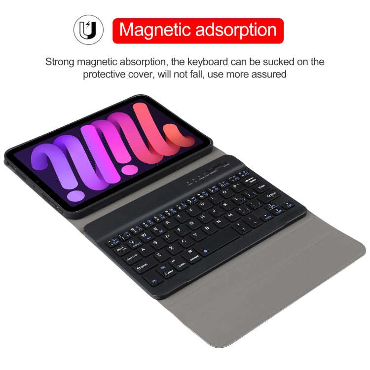 A06 Detachable Lambskin Texture Ultra-thin TPU Bluetooth Keyboard Leather Tablet Case with Stand ...