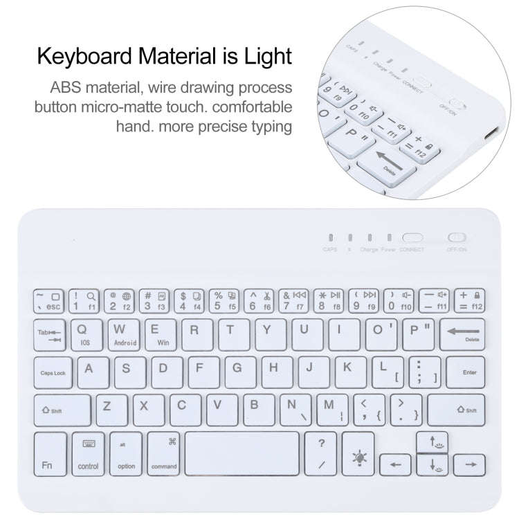 A06 Detachable Lambskin Texture Ultra-thin TPU Bluetooth Keyboard Leather Tablet Case with Stand ...