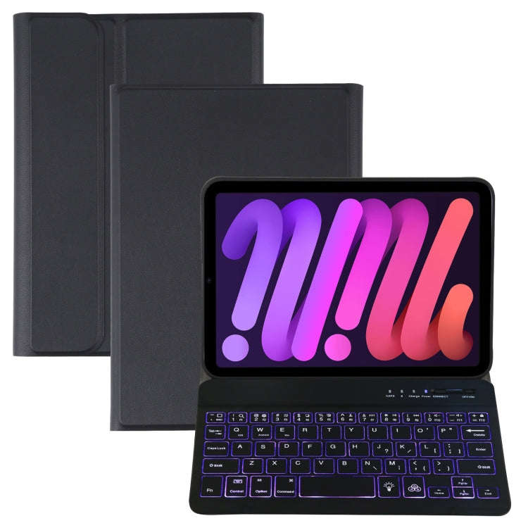 A06S Detachable Lambskin Texture Ultra-thin TPU Backlight Bluetooth Keyboard Leather Tablet Case ...