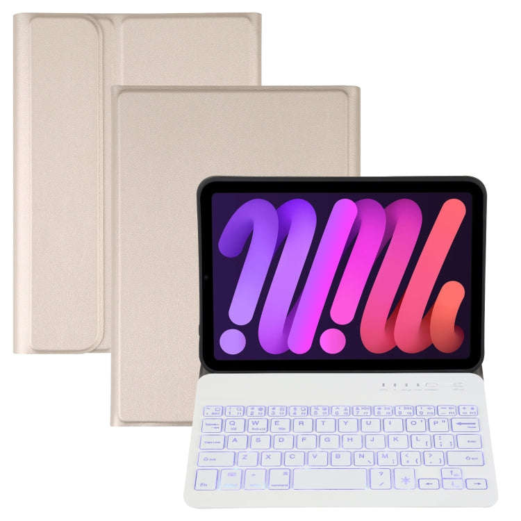 A06S Detachable Lambskin Texture Ultra-thin TPU Backlight Bluetooth Keyboard Leather Tablet Case ...