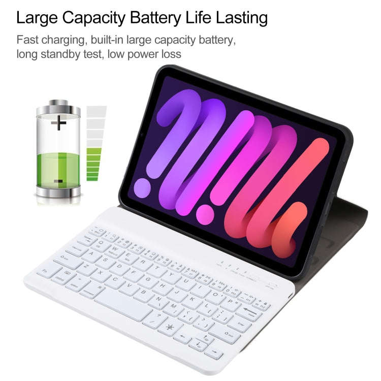 A06S Detachable Lambskin Texture Ultra-thin TPU Backlight Bluetooth Keyboard Leather Tablet Case ...