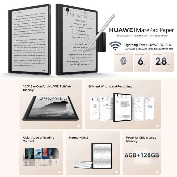 Huawei MatePad Paper HMW-W09 WiFi, 10.3 inch, 6GB+128GB, HarmonyOS 2 HUAWEI Kirin 820E Hexa Core,...