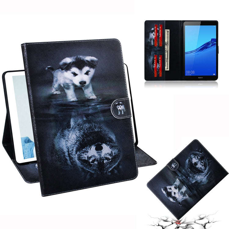 Wolf and Dog Pattern Horizontal Flip Leather Case for Huawei MediaPad M5 Lite 8 / Honor Tab 5, wi...