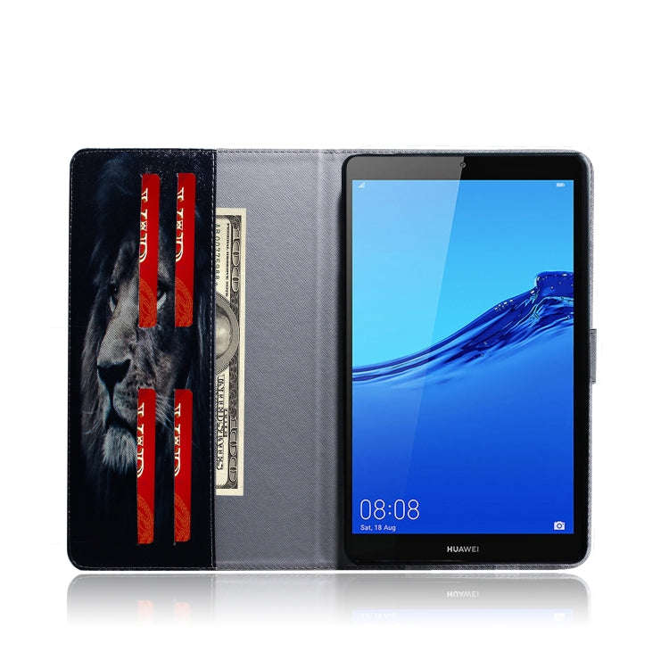 Lion Pattern Horizontal Flip Leather Case for Huawei MediaPad M5 Lite 8 / Honor Tab 5, with Holde...