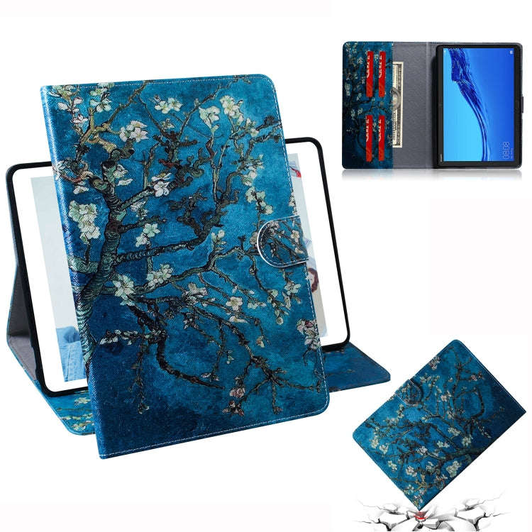 Apricot Blossom Pattern Horizontal Flip Leather Case for Huawei MediaPad M5 Lite 10.1, with Holde...