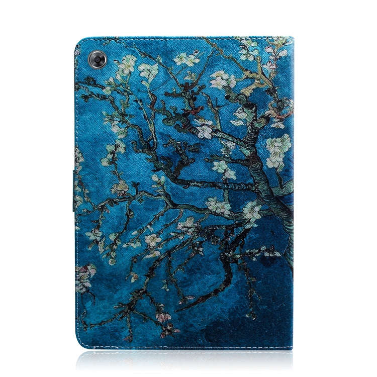 Apricot Blossom Pattern Horizontal Flip Leather Case for Huawei MediaPad M5 Lite 10.1, with Holde...