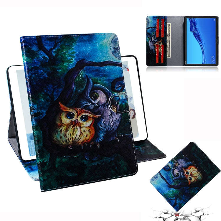 Oil Owl Pattern Horizontal Flip Leather Case for Huawei MediaPad M5 Lite 10.1, with Holder & Card...