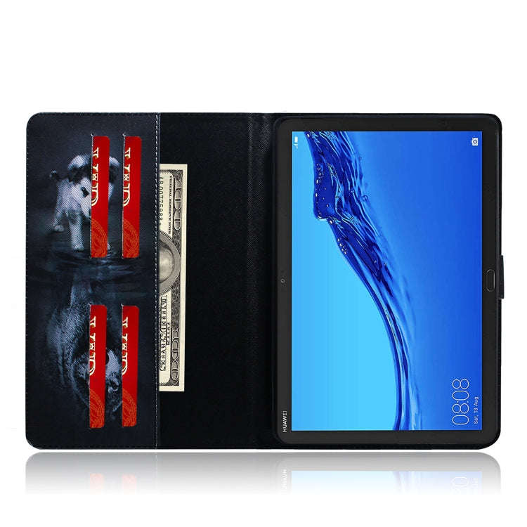 Wolf and Dog Pattern Horizontal Flip Leather Case for Huawei MediaPad M5 Lite 10.1, with Holder &...