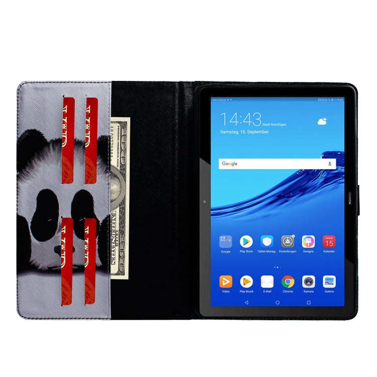 Panda Pattern Horizontal Flip Leather Case for Huawei MediaPad T5, with Holder & Card Slot & Wallet