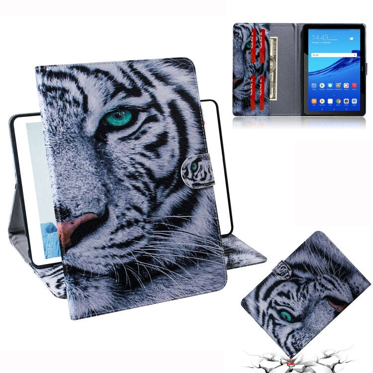 Tiger Pattern Horizontal Flip Leather Case for Huawei MediaPad T5, with Holder & Card Slot & Wallet