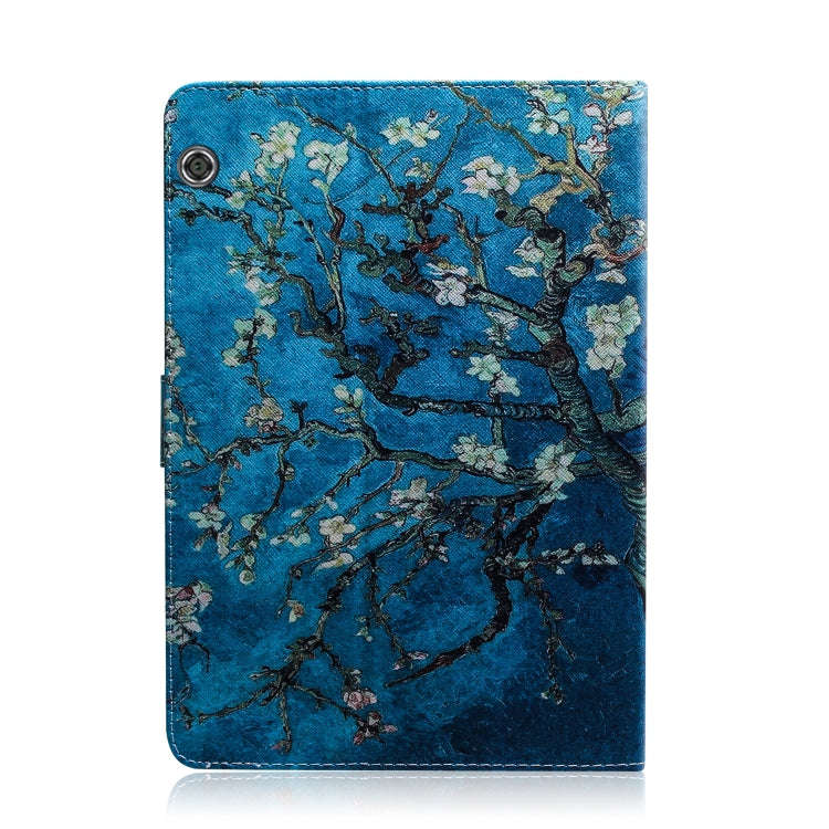Apricot Blossom Pattern Horizontal Flip Leather Case for Huawei MediaPad T5, with Holder & Card S...