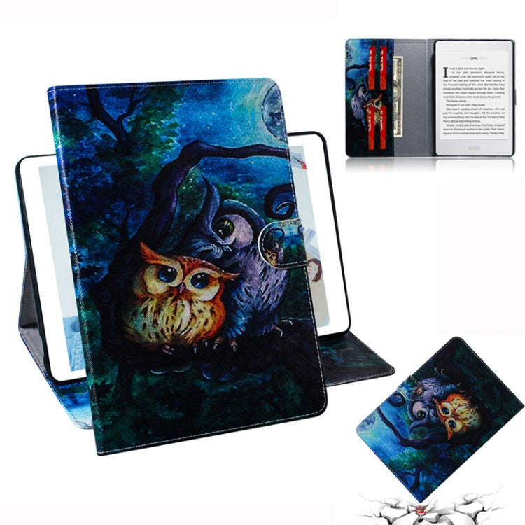 Oil Owl Pattern Horizontal Flip Leather Case for Amazon Kindle Paperwhite 4 (2018) / 3 / 2 / 1, w...